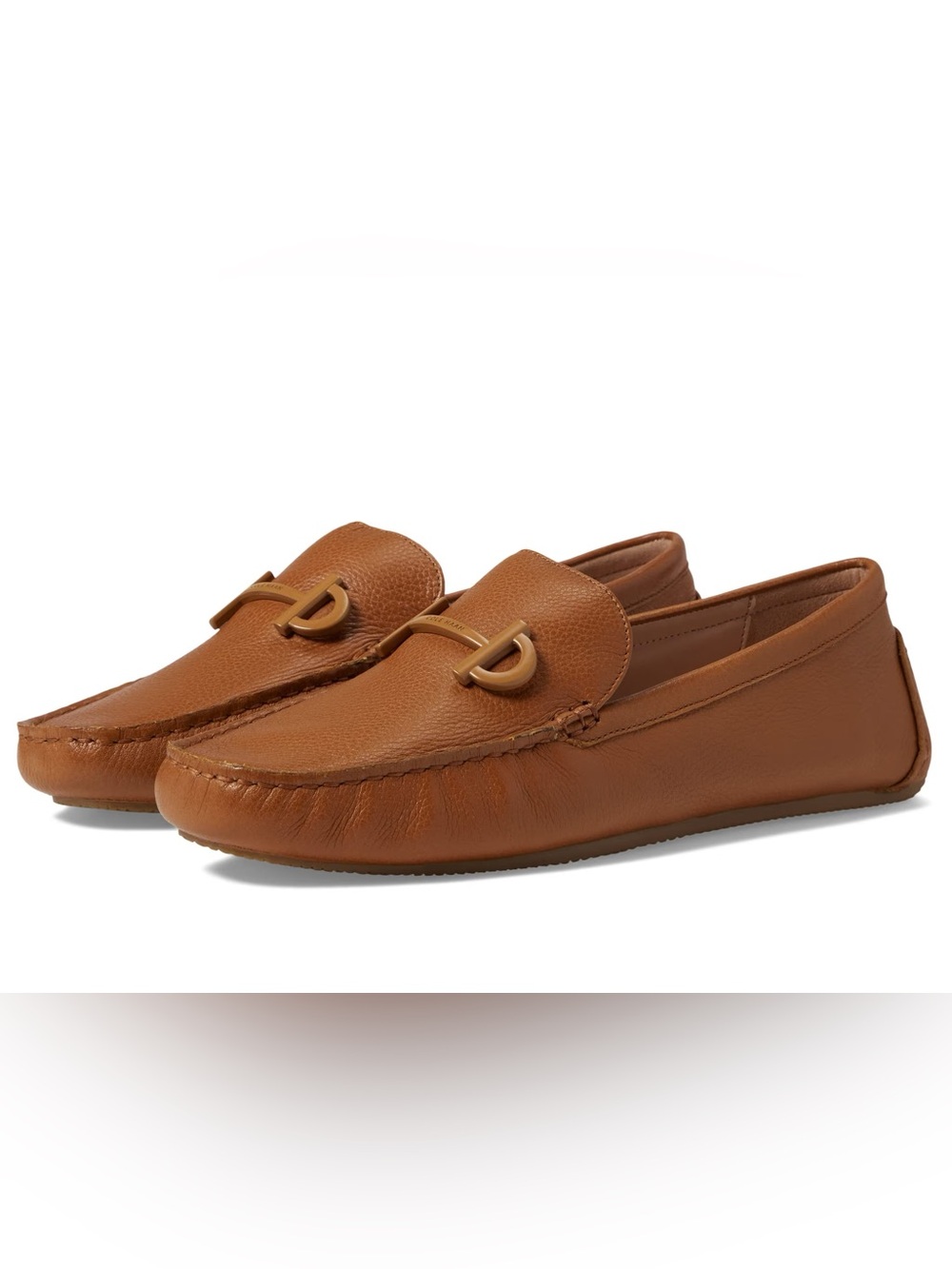 Cole Haan Tully Tan Leather Bit Loafers in Pecan